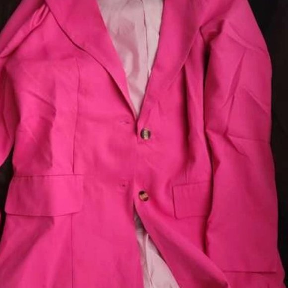 Glamorous semi oversized Button Front Blazer  NEON PINK - Picture 7 of 8